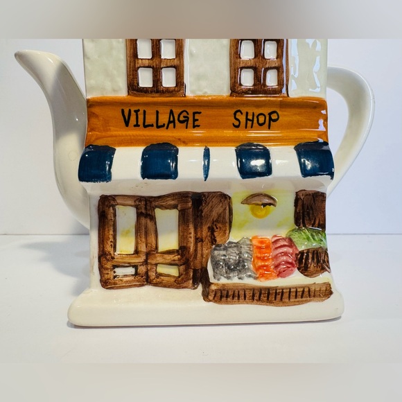 Charming Village Shop Ceramic Teapot - Picture 2 of 16